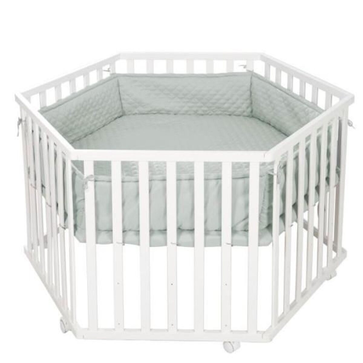 Roba Tapis de parc bébé - ROBA - Pour parc hexagonal - Rembourré - Vert givré