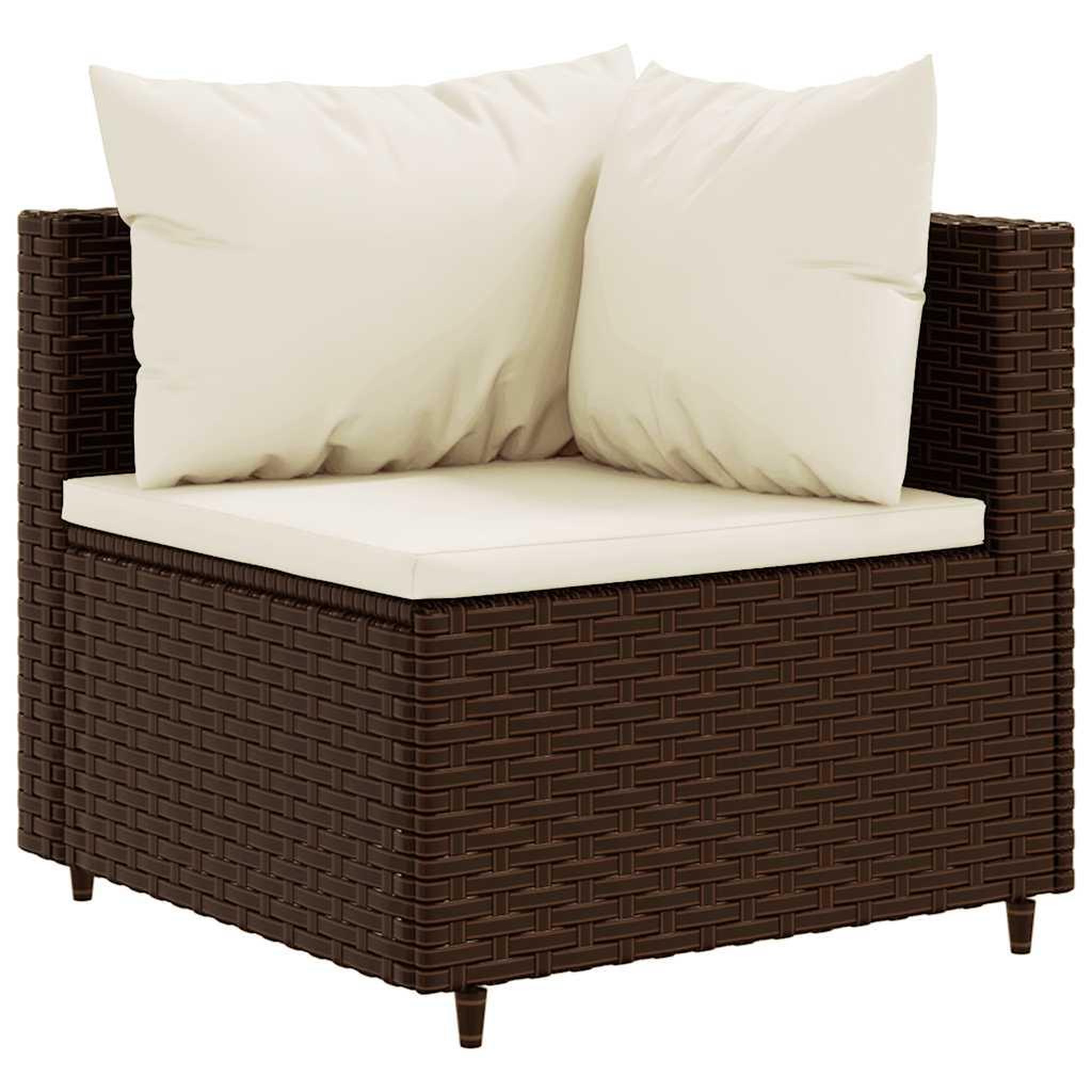 Voir la diapositive 5 : VIDAXL Salon de jardin 6 pcs avec coussins Marron Resine tressee