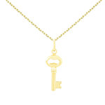 L'ATELIER D'AZUR Collier - Pendentif Clef Or Jaune - Chaine Dorée Offerte - Femme ou Enfant