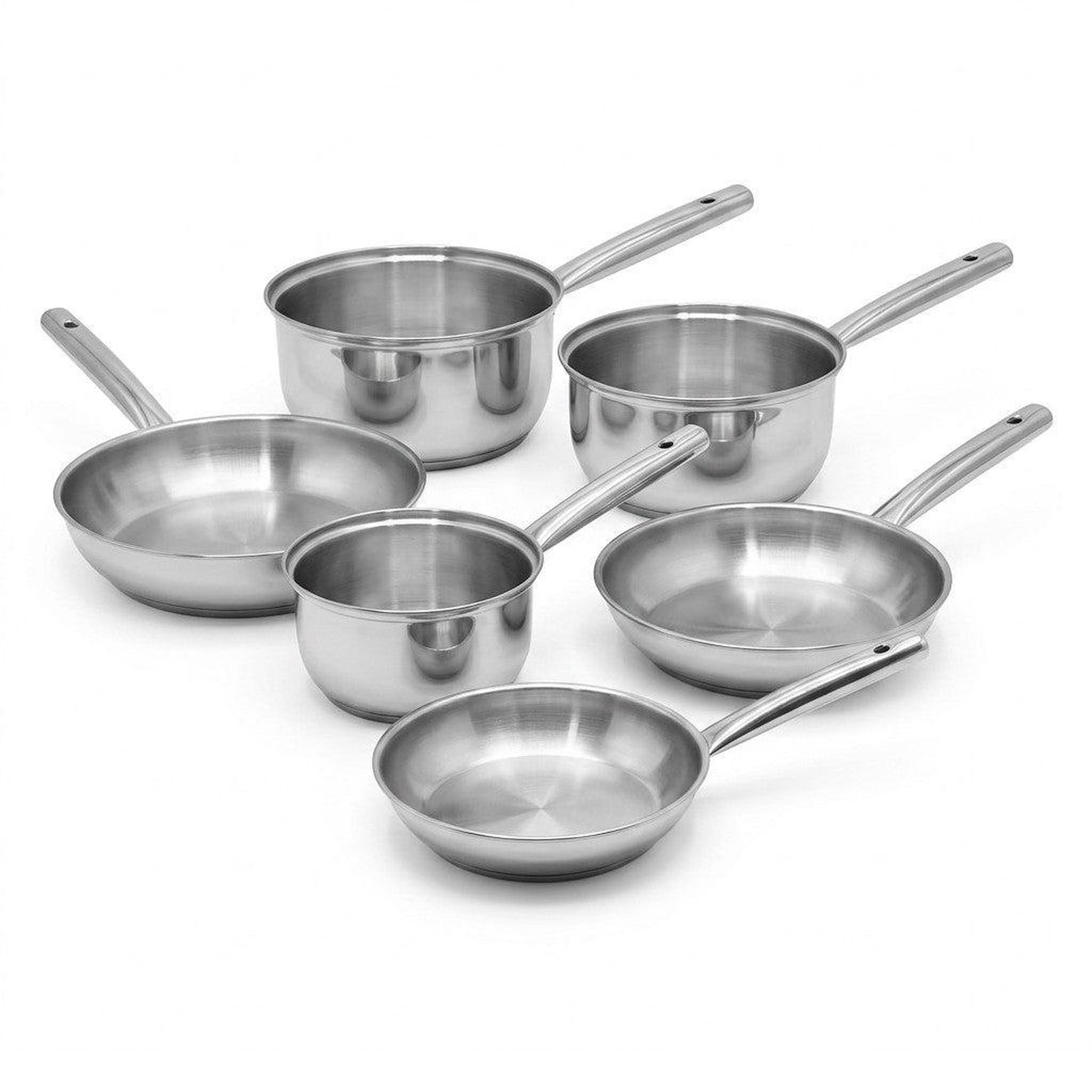 Fackelmann Lot de 3 casseroles 18/20/22 cm en inox et 3 poêles 20/24/28 cm fackelmann rhona