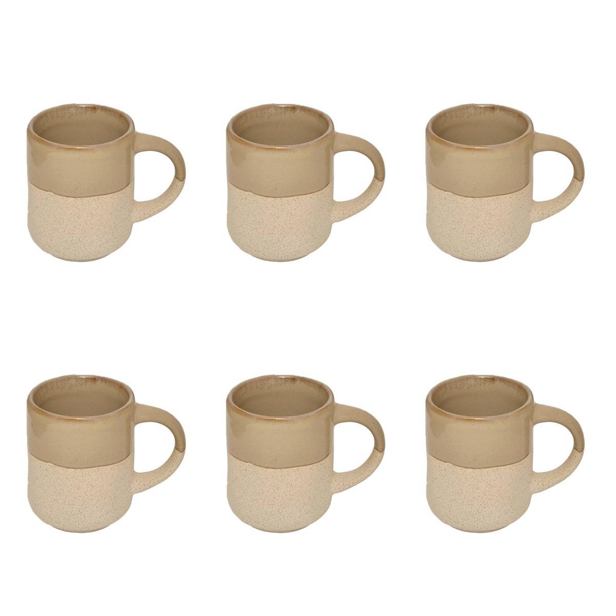 SECRET DE GOURMET Lot de 6 tasses à café en faïence  kate  10cl beige