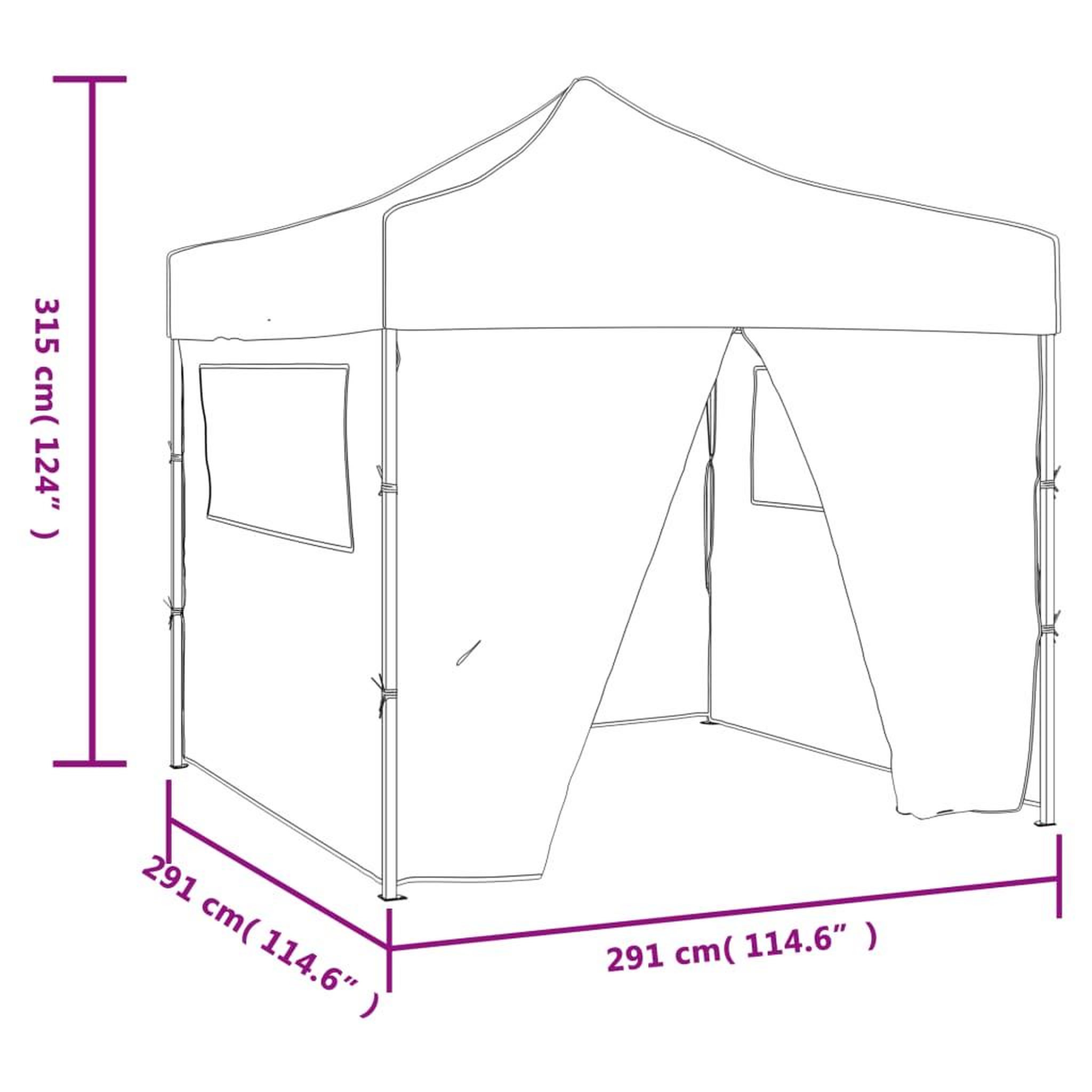 Voir la diapositive 6 : VIDAXL Tente pliable avec 4 parois Bleu 3 x 3 m