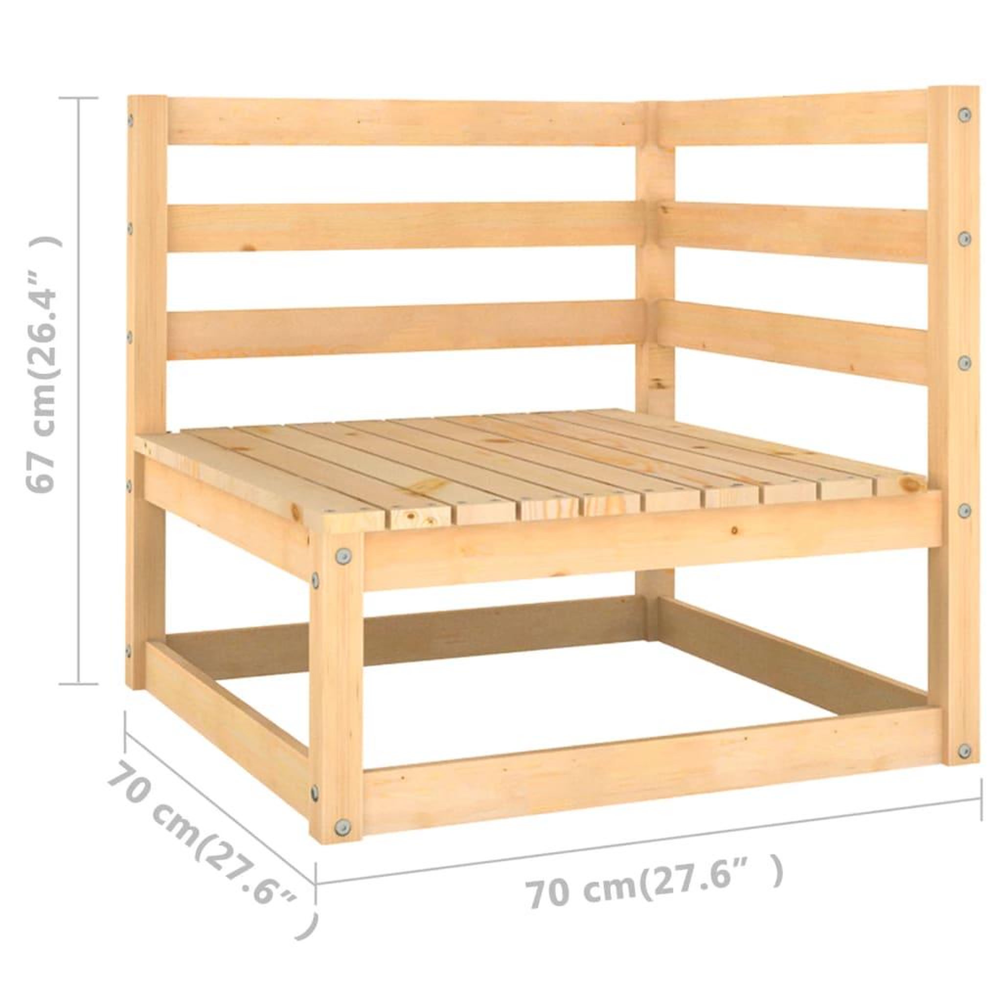 Voir la diapositive 6 : VIDAXL Canape 4 places de jardin avec coussins Bois de pin massif