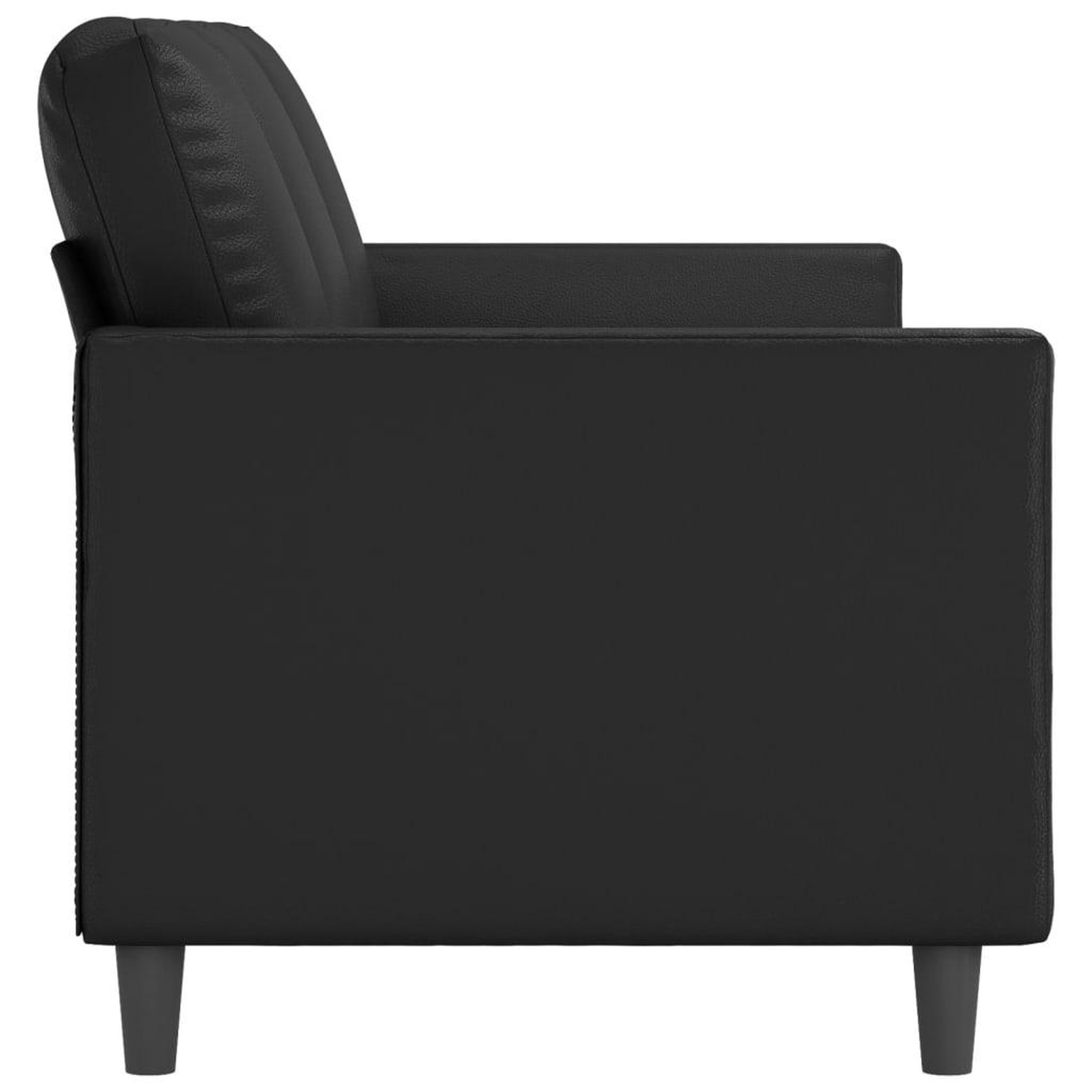 Voir la diapositive 4 : VIDAXL Canape a 3 places Noir 180 cm Similicuir