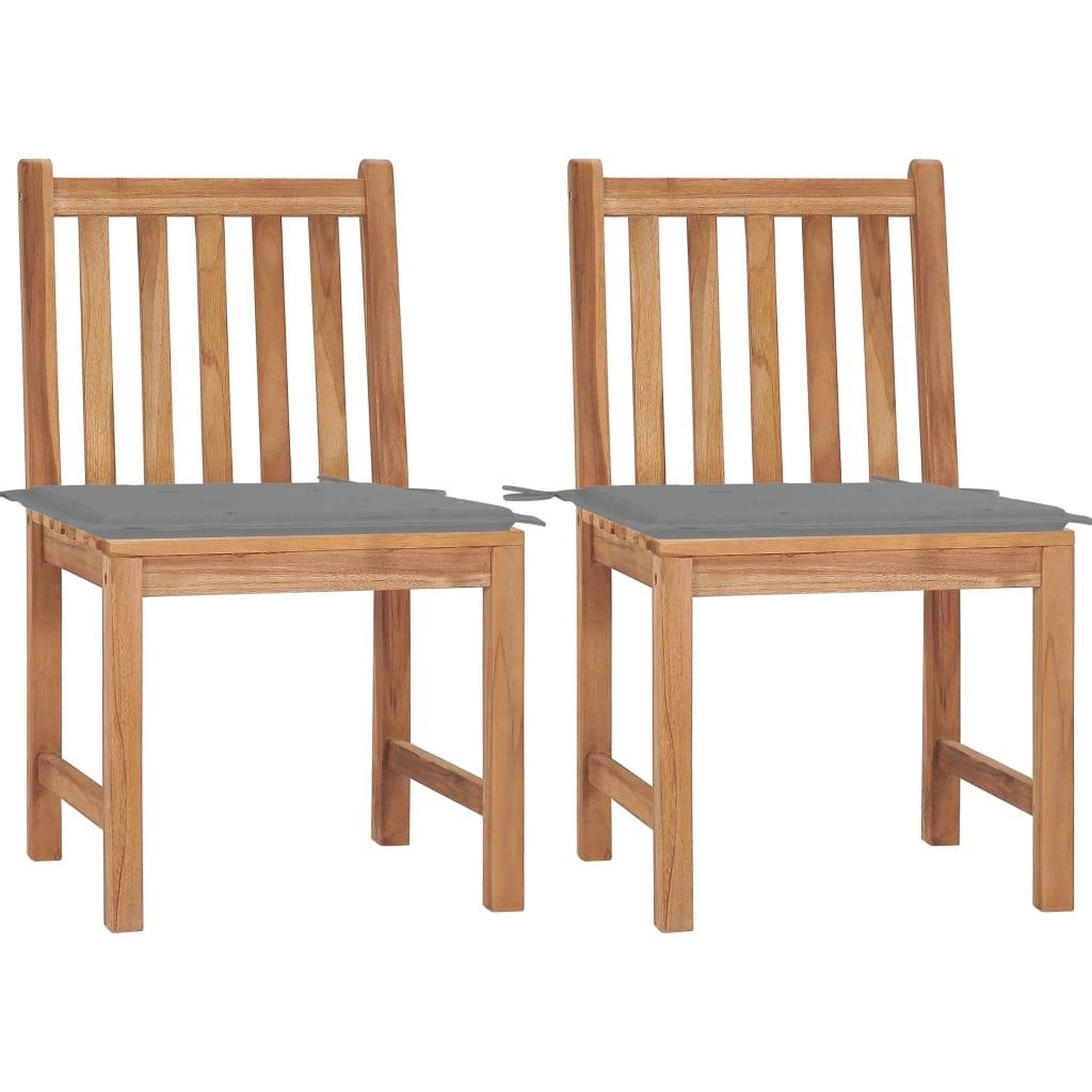 Voir la diapositive 1 : VIDAXL Chaises de jardin lot de 2 avec coussins Bois de teck massif