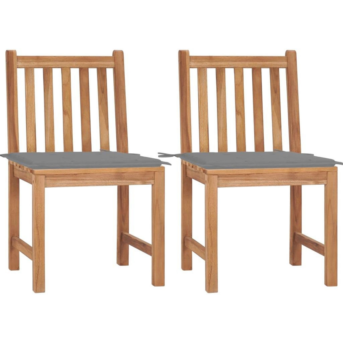 VIDAXL Chaises de jardin lot de 2 avec coussins Bois de teck massif