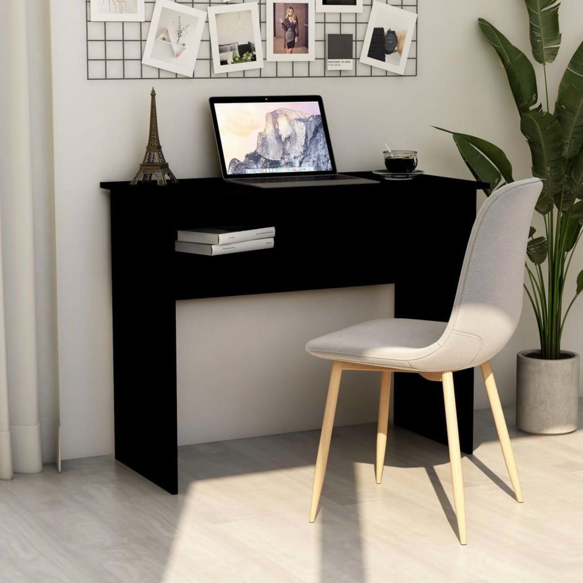 VIDAXL Bureau Noir 90x50x74 cm Bois d'ingenierie