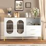Voir la diapositive 2 : MERAX Buffet 2 porte(s) 2 tiroir(s) - 140 cm blanc mdf
