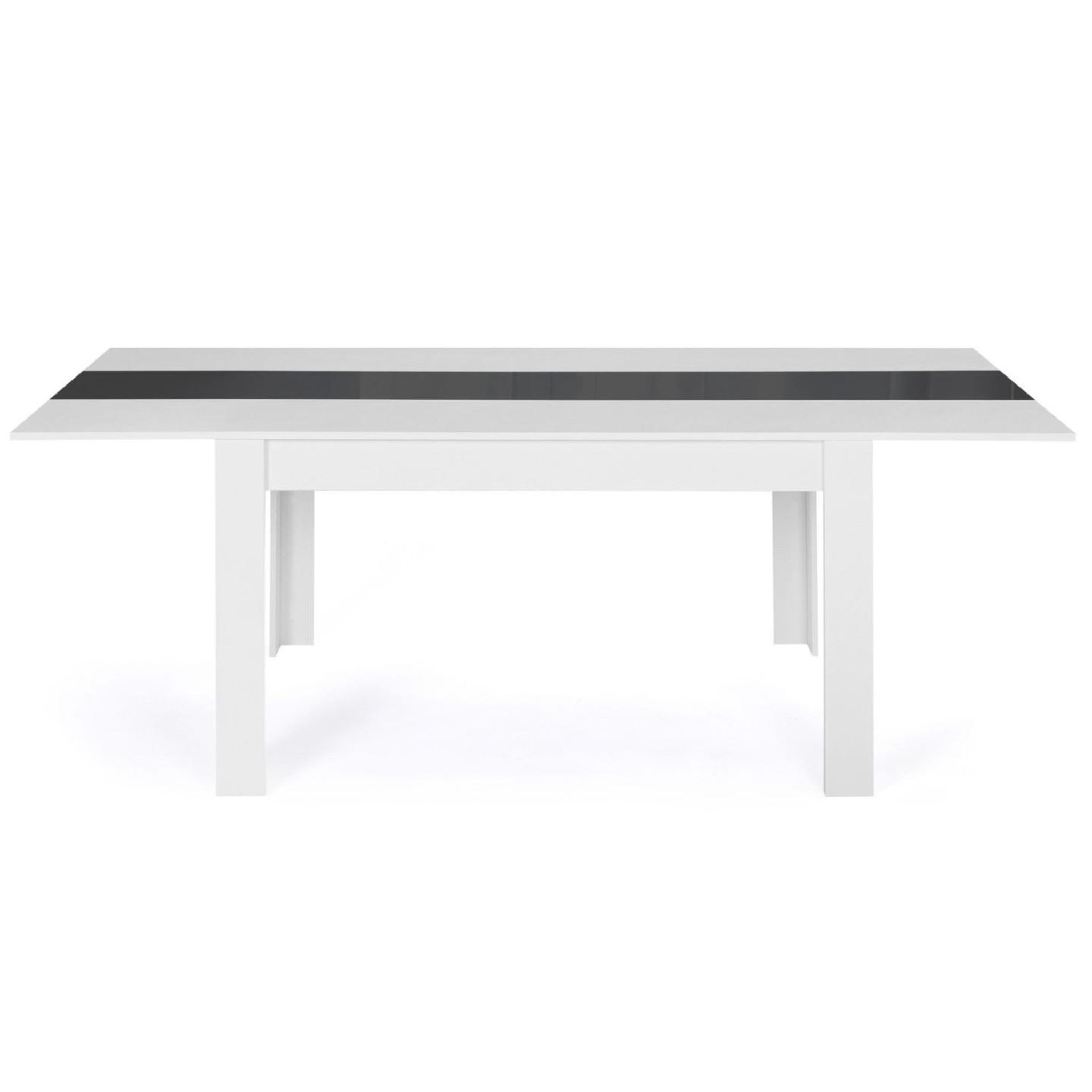 Voir la diapositive 3 : ID MARKET Table à manger extensible rectangle georgia 6-10 personnes blanche et grise 140-220 x 90 cm