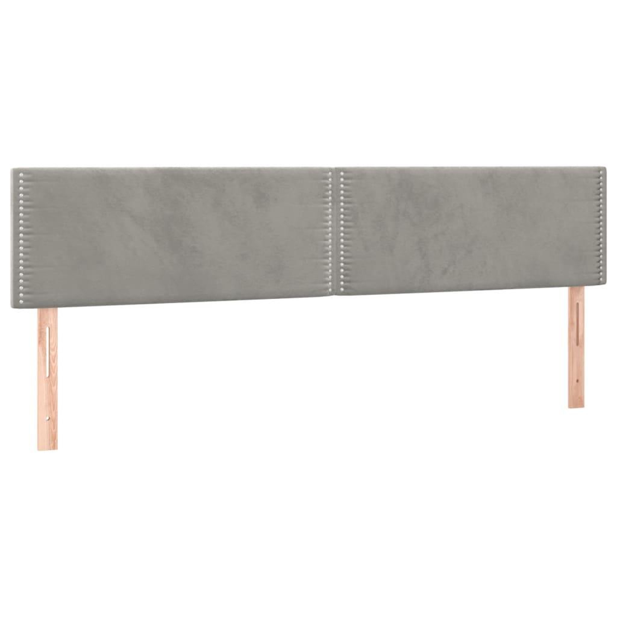 Voir la diapositive 4 : VIDAXL Tete de lit a LED Gris clair 160x5x78/88 cm Velours