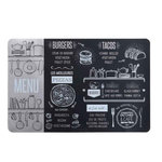 Paris Prix Set de Table Imprimé  Brasserie  28x43cm Noir & Argent