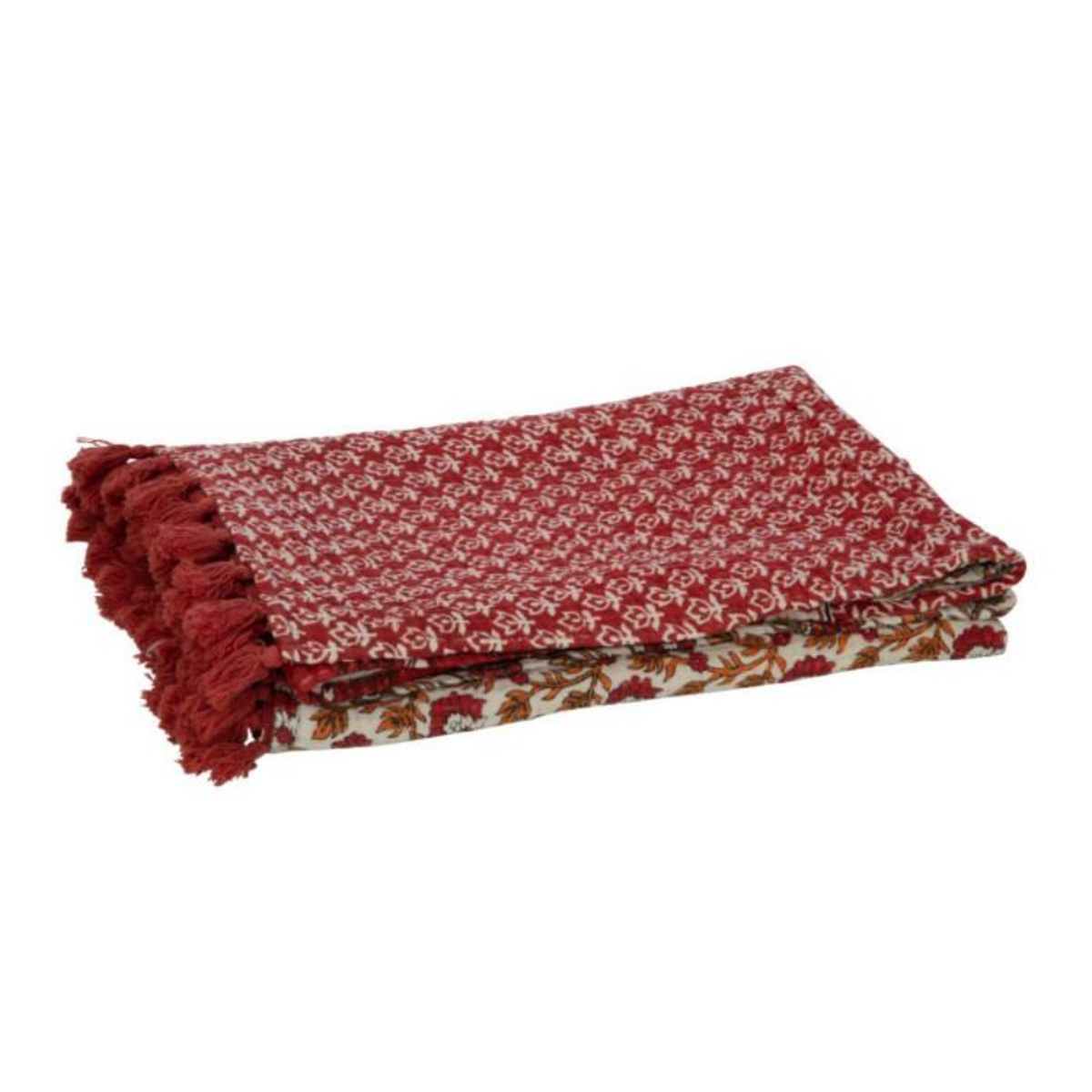 Paris Prix Plaid Imprimé  Fleurs  130x180cm Rouge