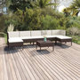 Voir la diapositive 1 : VIDAXL Salon de jardin 8 pcs avec coussins resine tressee marron
