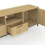 Voir la diapositive 6 : ID MARKET Meuble TV 180 cm DETROIT 2 portes 2 tiroirs design industriel