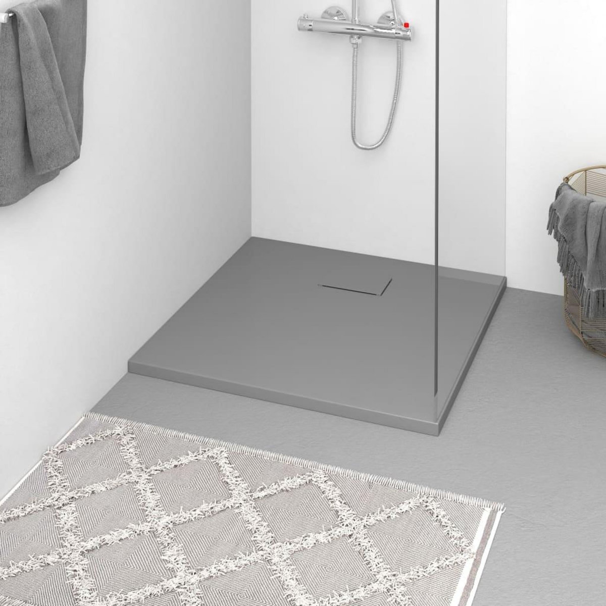 VIDAXL Receveur de douche SMC Gris 80x80 cm