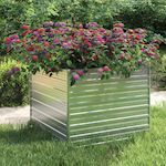 VIDAXL Lit sureleve de jardin 100x100x77 cm Acier galvanise Argente