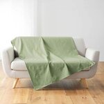Paris Prix Plaid Uni en Coton  Lucile  220x240cm Vert