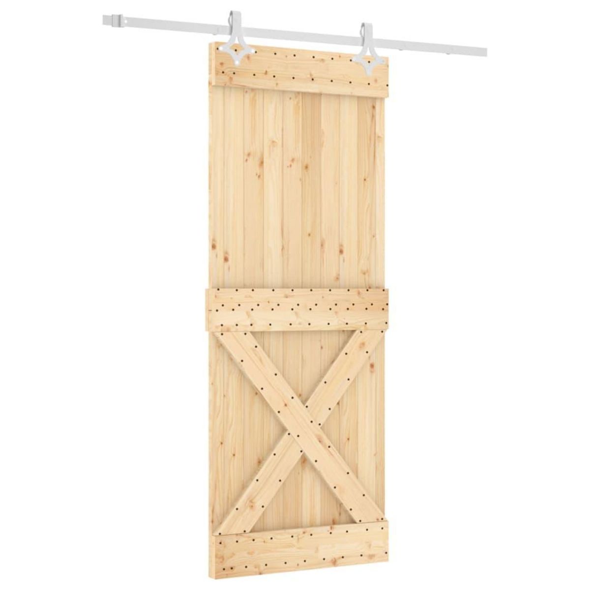 VIDAXL Porte coulissante et kit de quincaillerie 80x210 cm pin massif