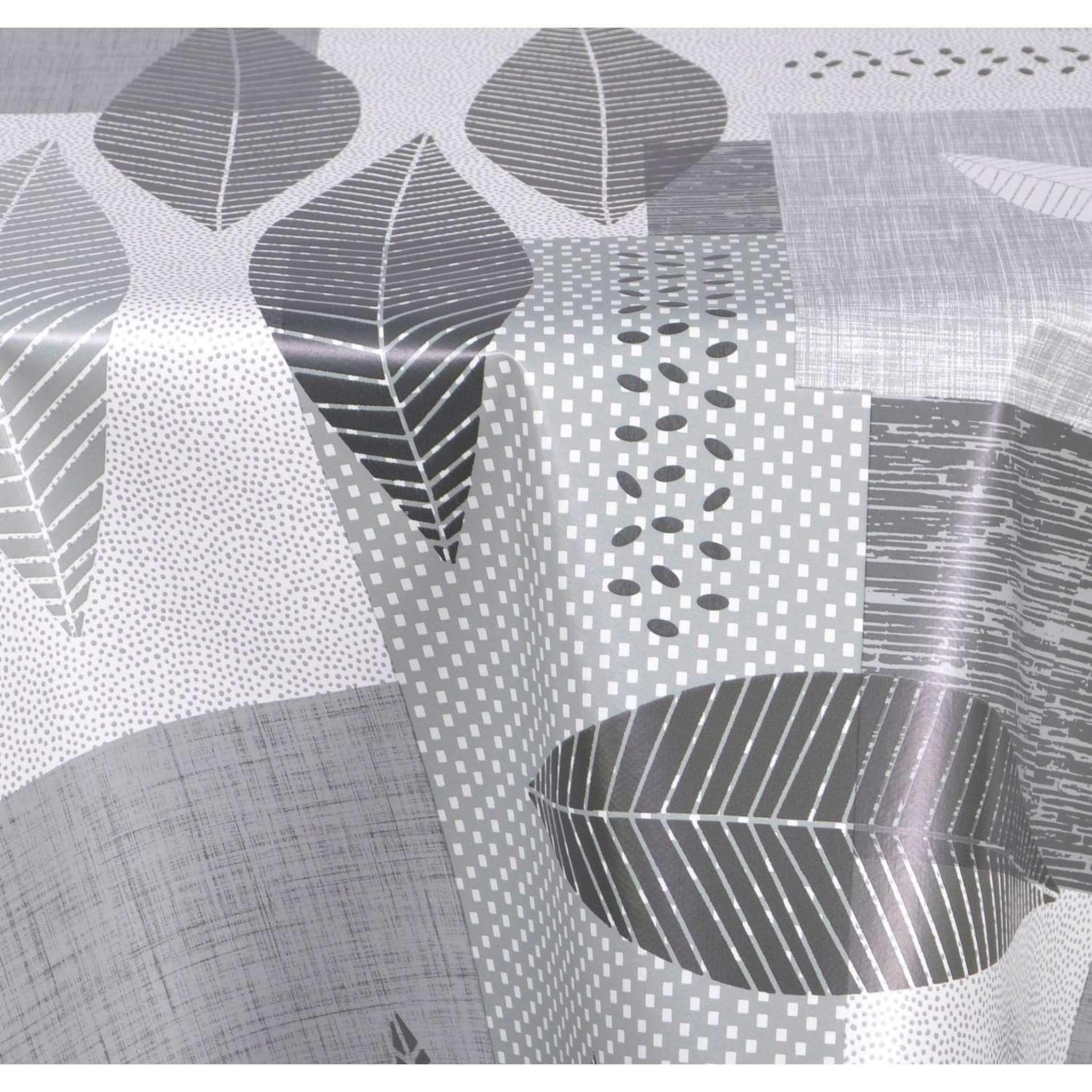 Voir la diapositive 3 : HABITABLE Nappe en toile cirée ronde Opus - Diam. 150 cm - Gris