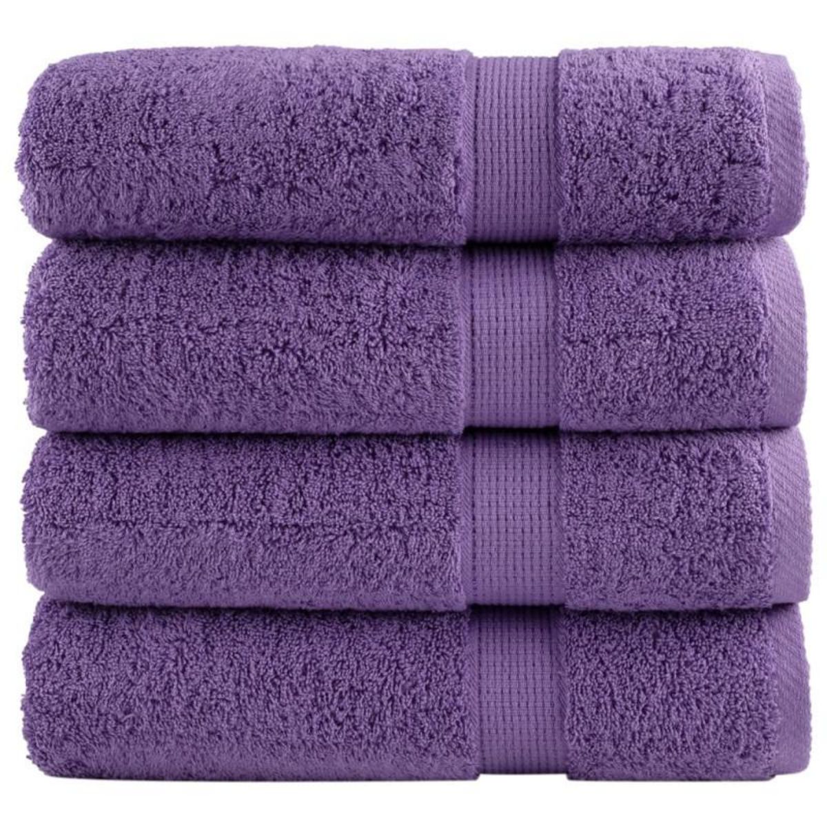 VIDAXL Serviettes de douche de qualité supérieure SOLUND 4 pcs violet