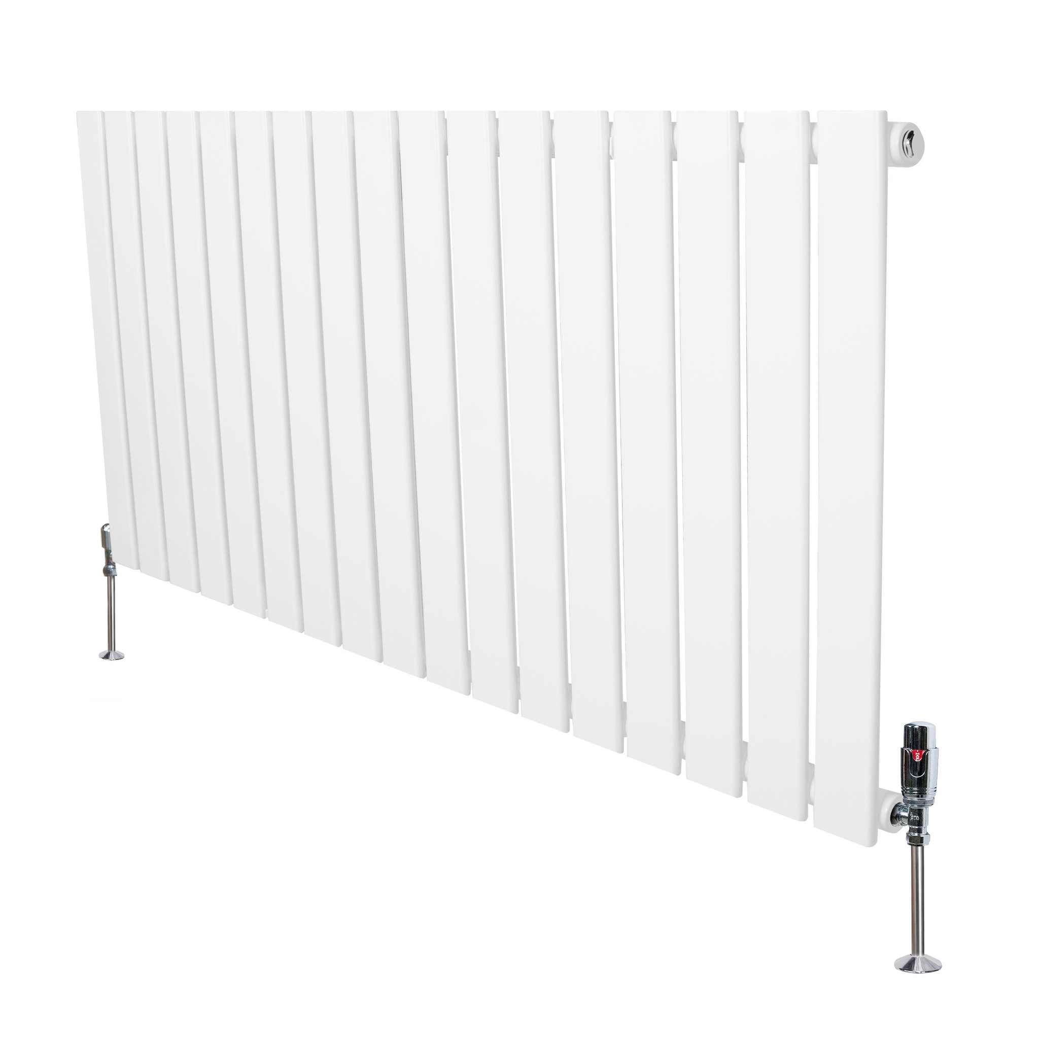 Voir la diapositive 2 : MONSTERSHOP Radiateur plat à 1 panneau & vannes - 600 x 1190 mm