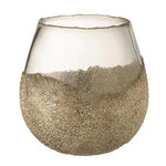 Paris Prix Photophore Rond Design  Perles  18cm Or