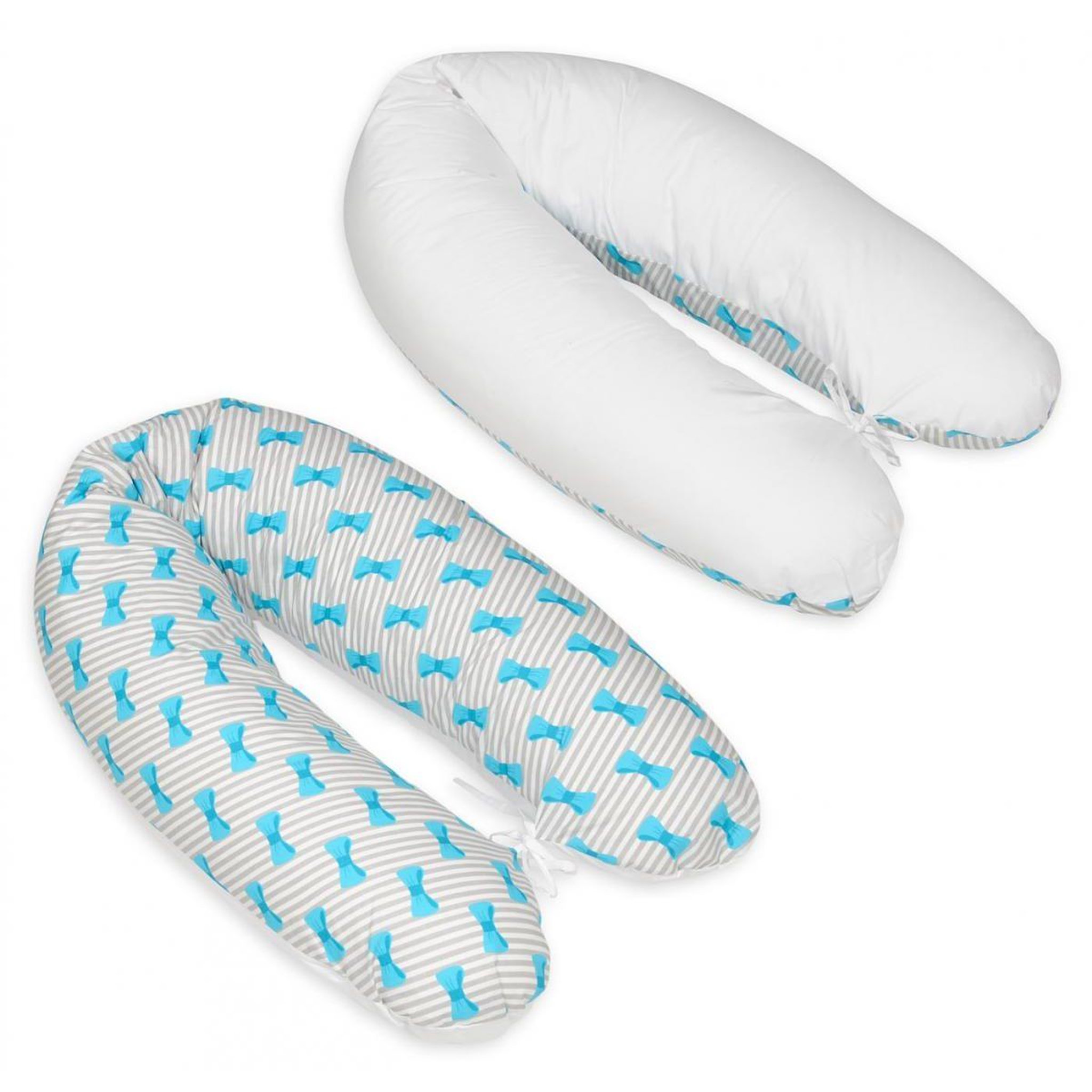 VELINDA Coussin maternité pre/post natal usages multiples noeuds papillons – blanc