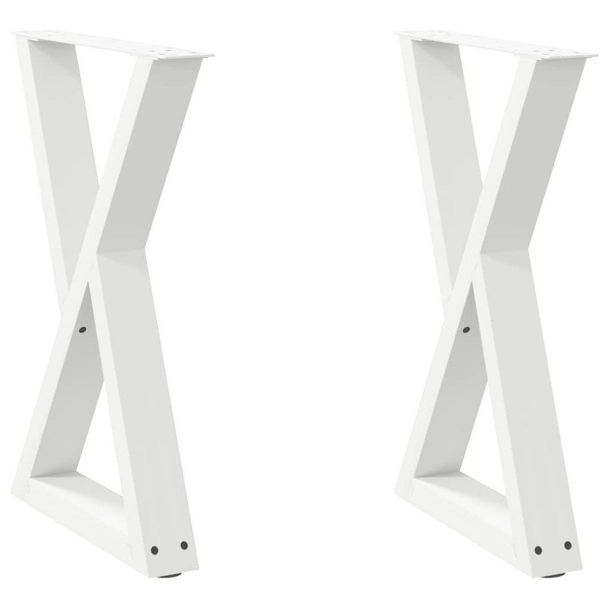 VIDAXL Pieds de table a manger 2pcs blanc 60x(72-73,3)cm acier