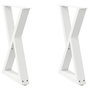 Voir la diapositive 2 : VIDAXL Pieds de table a manger 2pcs blanc 60x(72-73,3)cm acier