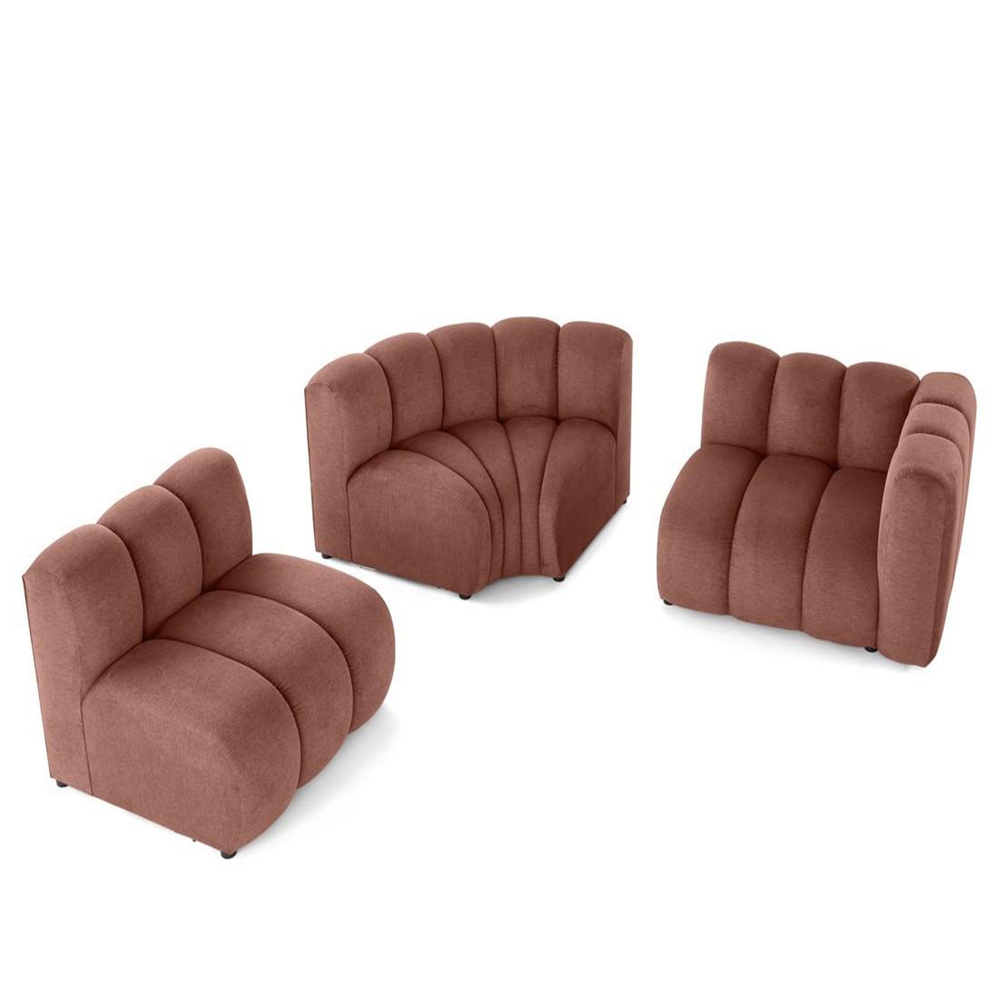 Voir la diapositive 2 : LISA DESIGN Debbie - canapé modulable d'angle gauche 4 places avec accoudoir en tissu texturé