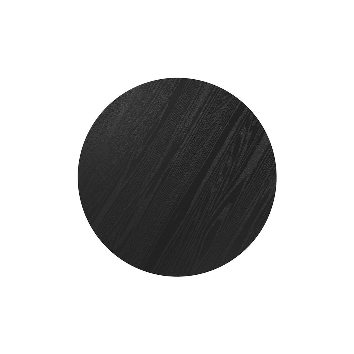 MAISON PAVANE Table ronde 4 personnes en bois de frêne plaqué noir D105 cm-Liwa