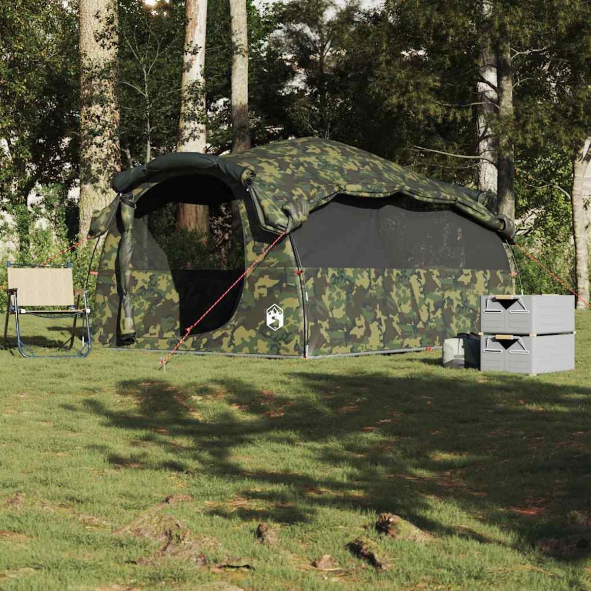 VIDAXL Tente familiale tunnel 6 personnes camouflage impermeable