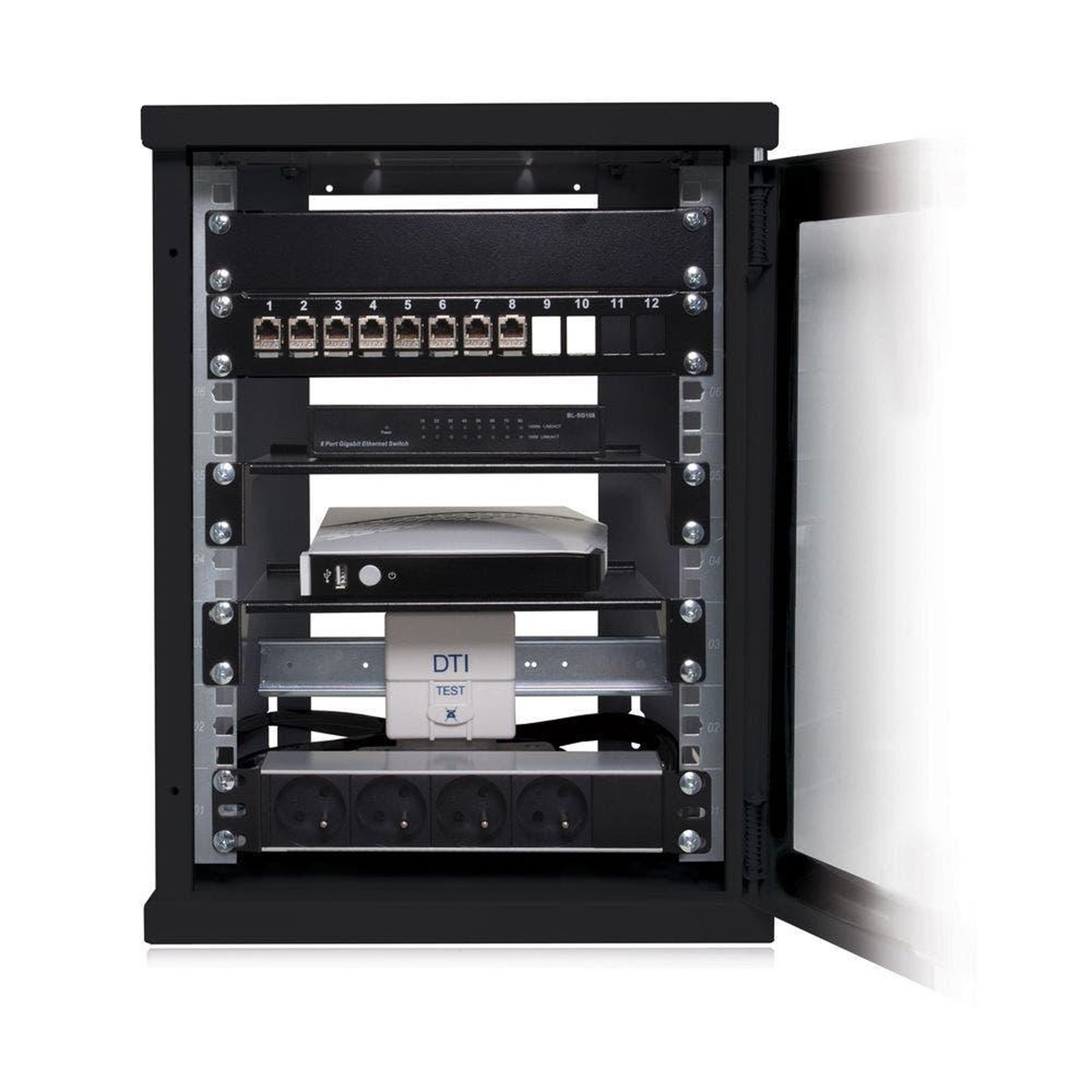 CAHORS Coffret de communication résidentiel 10  noir 8u complet
