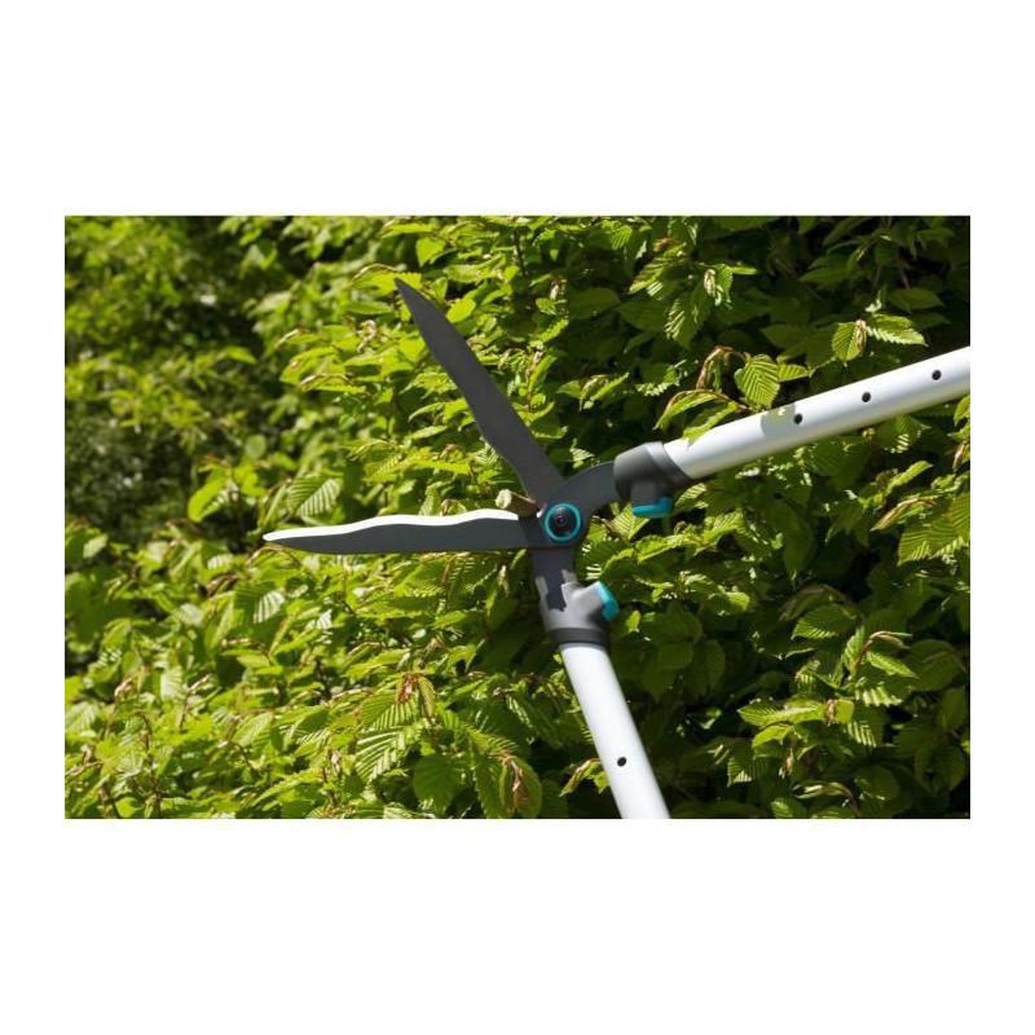 Voir la diapositive 2 : Gardena GARDENA Cisaille a haies TeleCut- Lames ondulees - Revetement anti-adherence - Manches ergonomiques + telescopiques - 12304-20