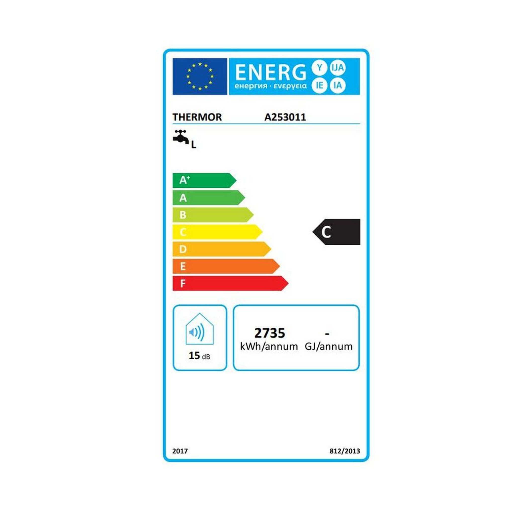 Voir la diapositive 2 : Thermor Chauffe-eau électrique horizontal mural 75l - 253011