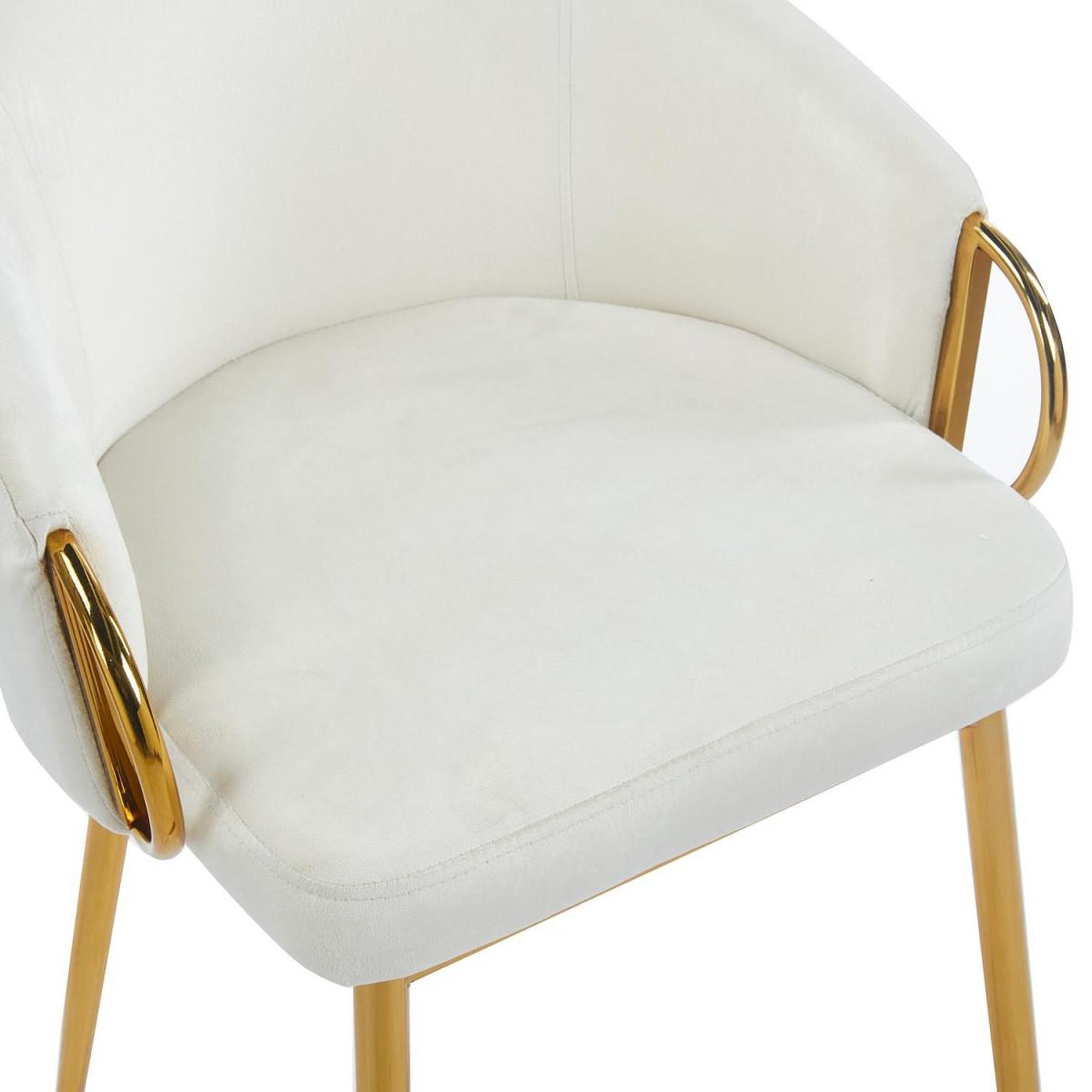 Voir la diapositive 6 : Paris Prix Lot de 2 Chaises en Velours  Julia  74cm Beige & Or