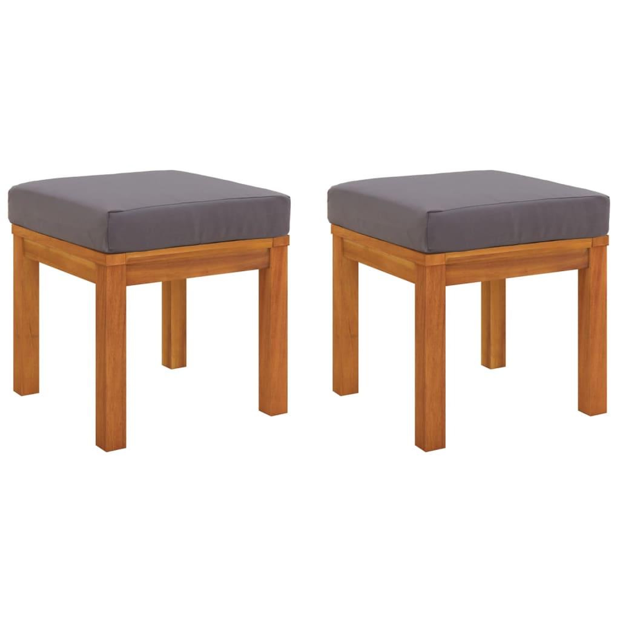 Voir la diapositive 2 : VIDAXL Tabourets de jardin et coussins lot de 2 Acacia solide