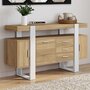 Voir la diapositive 2 : ID MARKET Buffet 140 cm PHOENIX 3 portes et 3 tiroirs bois et blanc