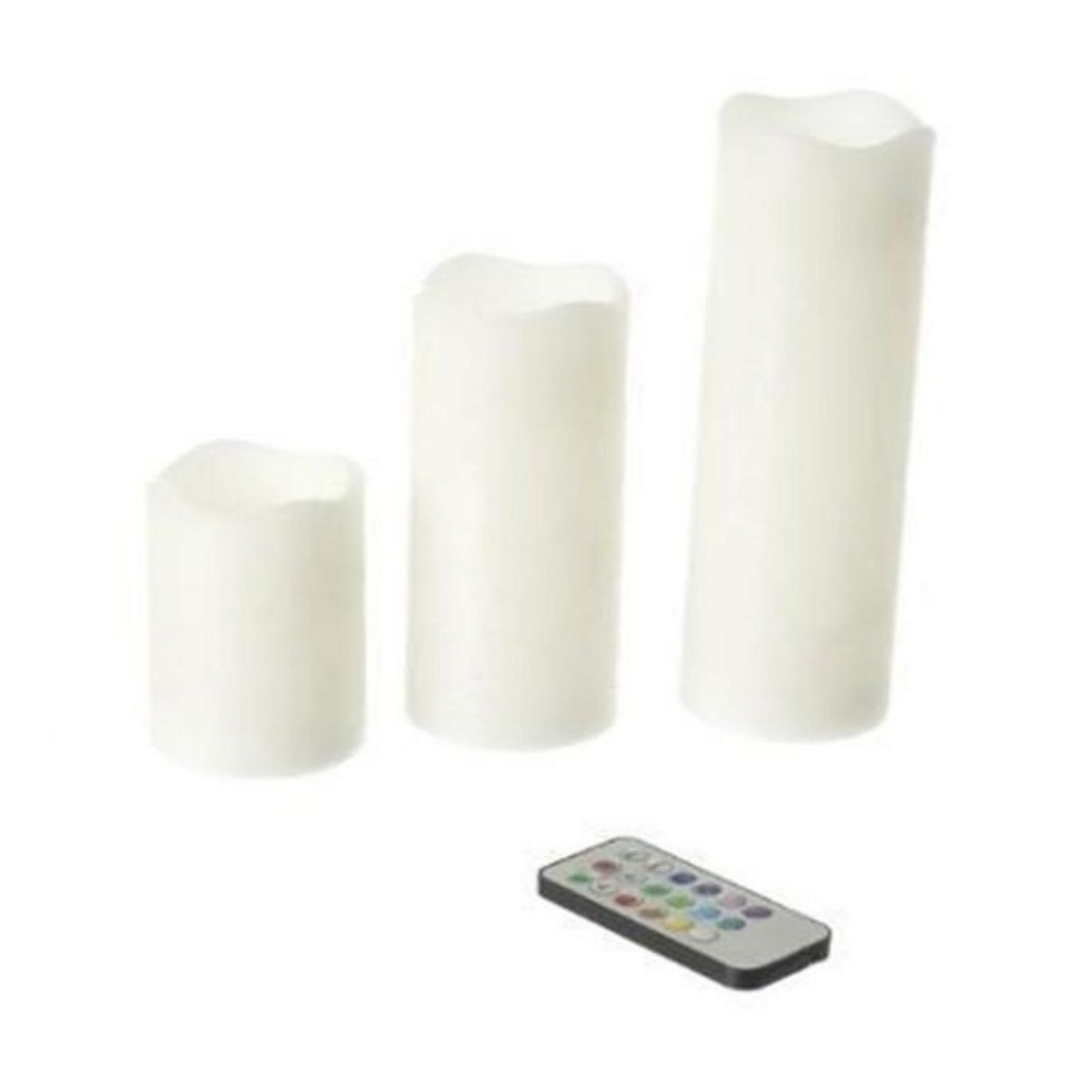 ATMOSPHERA Lot de 3 Bougies LED  12 Couleurs  20cm Multicolore