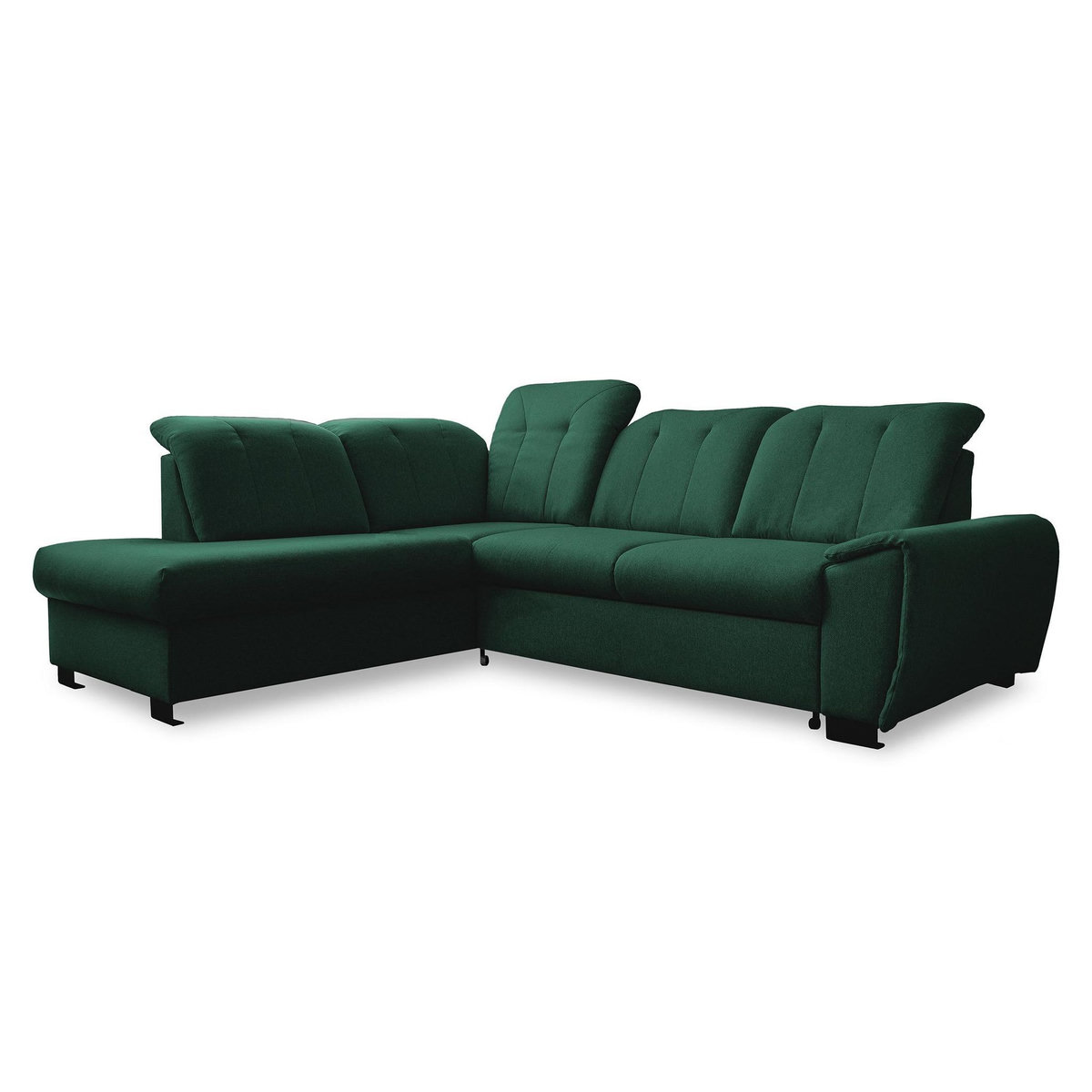 BEST MOBILIER Paul - canapé d'angle gauche - 5 places - convertible avec coffre et têtières - en tissu