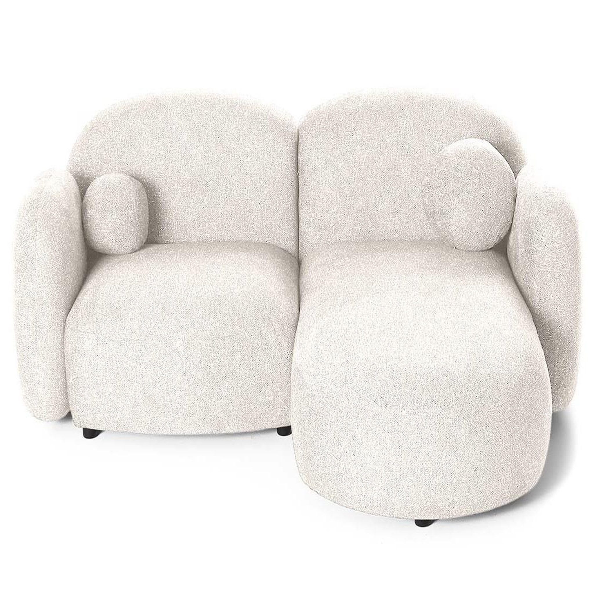 Voir la diapositive 2 : LISA DESIGN Velris - canapé d'angle droit 3 places en tissu moucheté