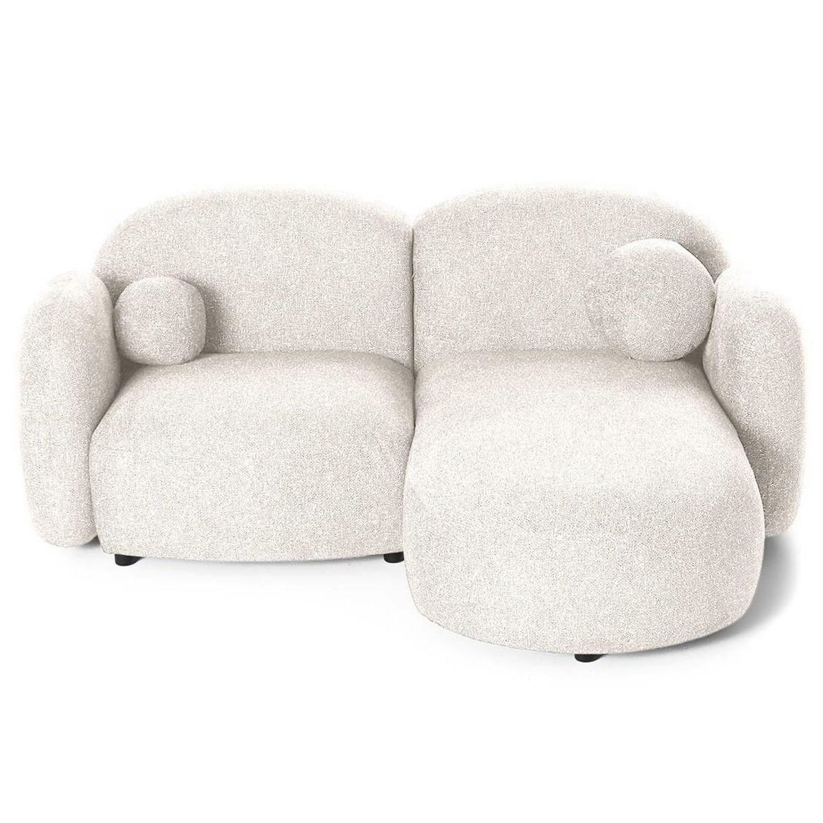 LISA DESIGN Velris - canapé d'angle droit 3 places en tissu moucheté