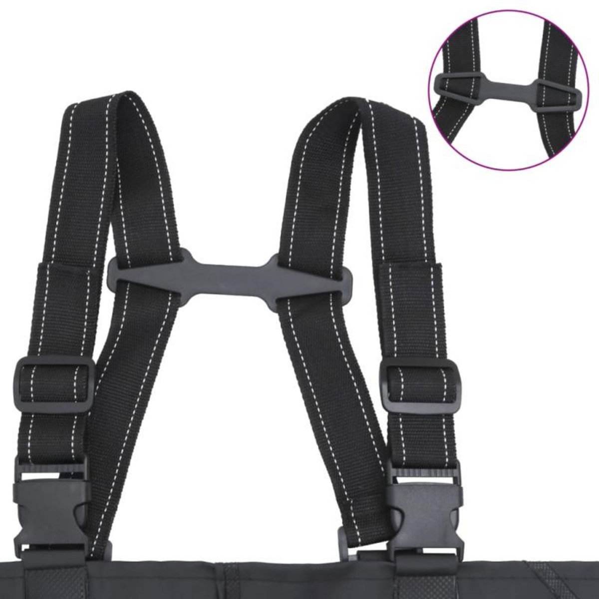 VIDAXL Cuissardes avec bottes et ceinture noir taille 44