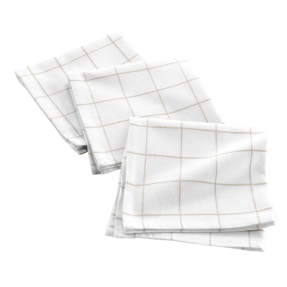 Paris Prix Lot de 3 Serviettes de Table  Axel  40x40cm Naturel