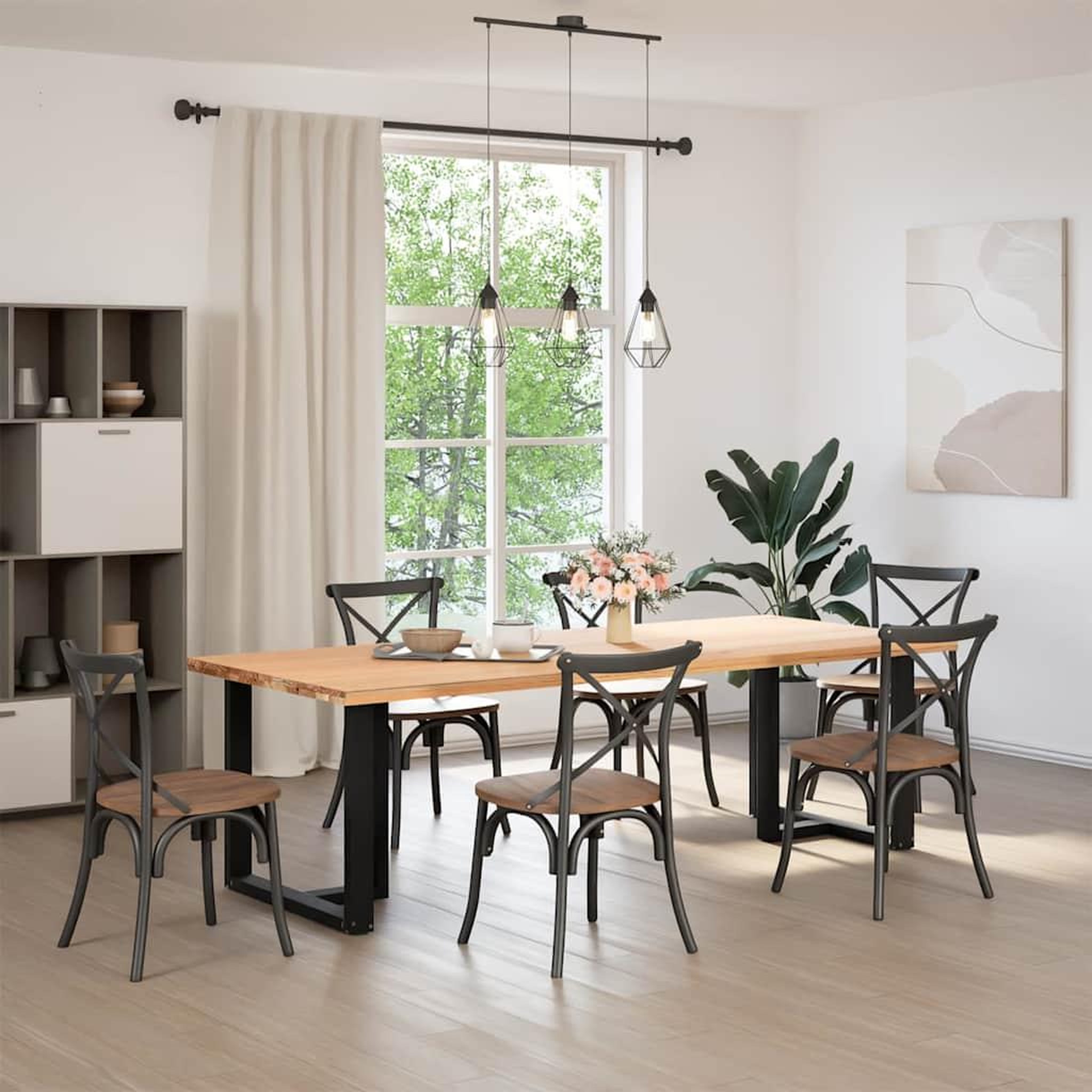 Voir la diapositive 2 : VIDAXL Pieds de table a manger forme de T 2 pcs noir 80x35x(72-73) cm