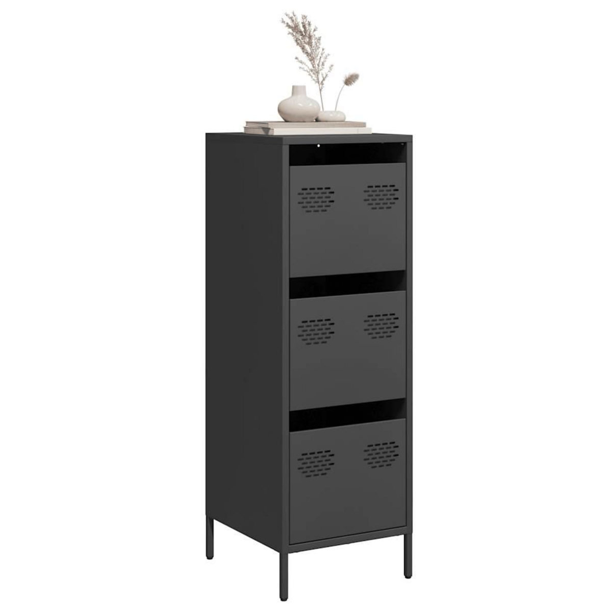 VIDAXL Buffet haut noir 39x35x103,5 cm acier