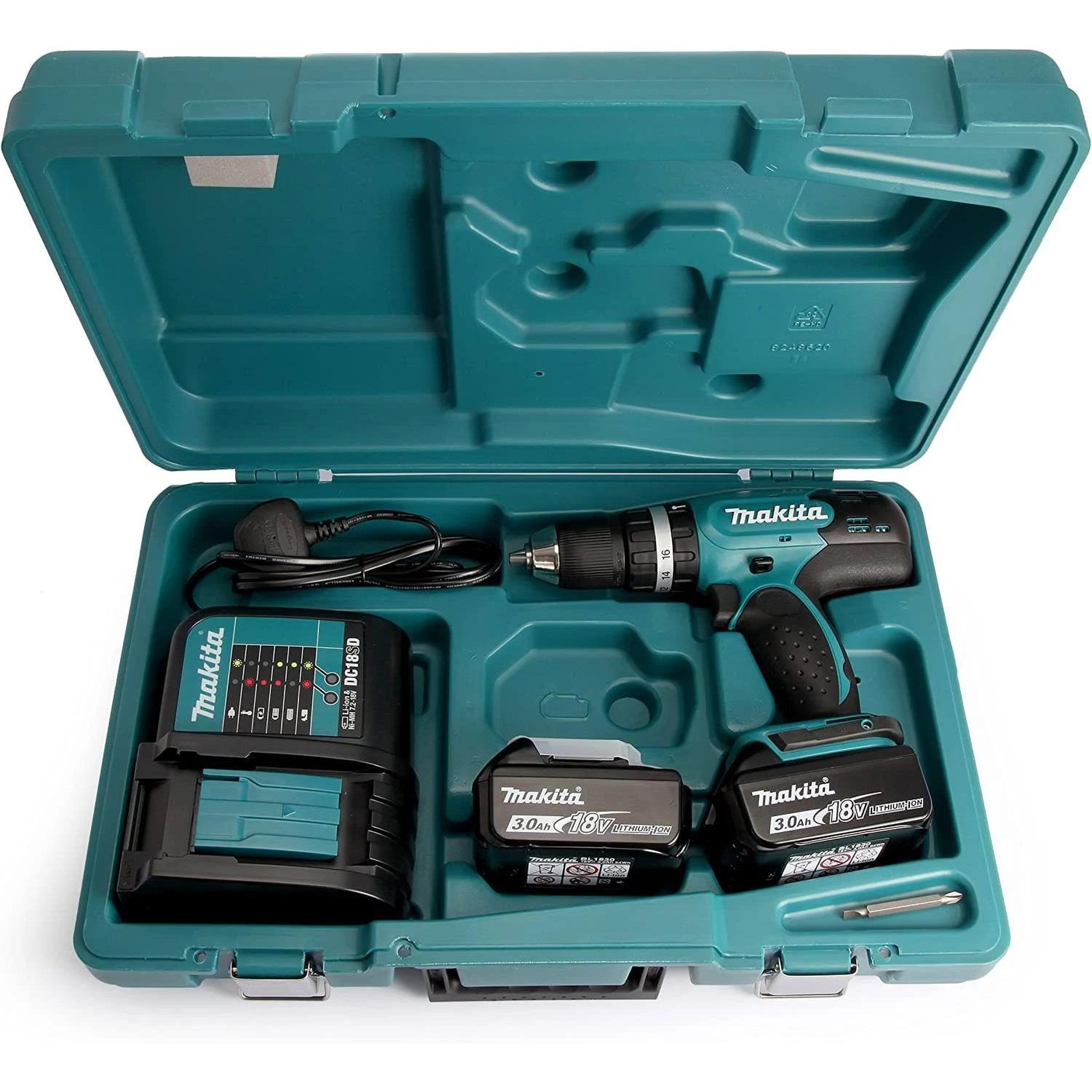 Voir la diapositive 2 : MAKITA Perceuse visseuse à percussion 18v 2 batteries makita