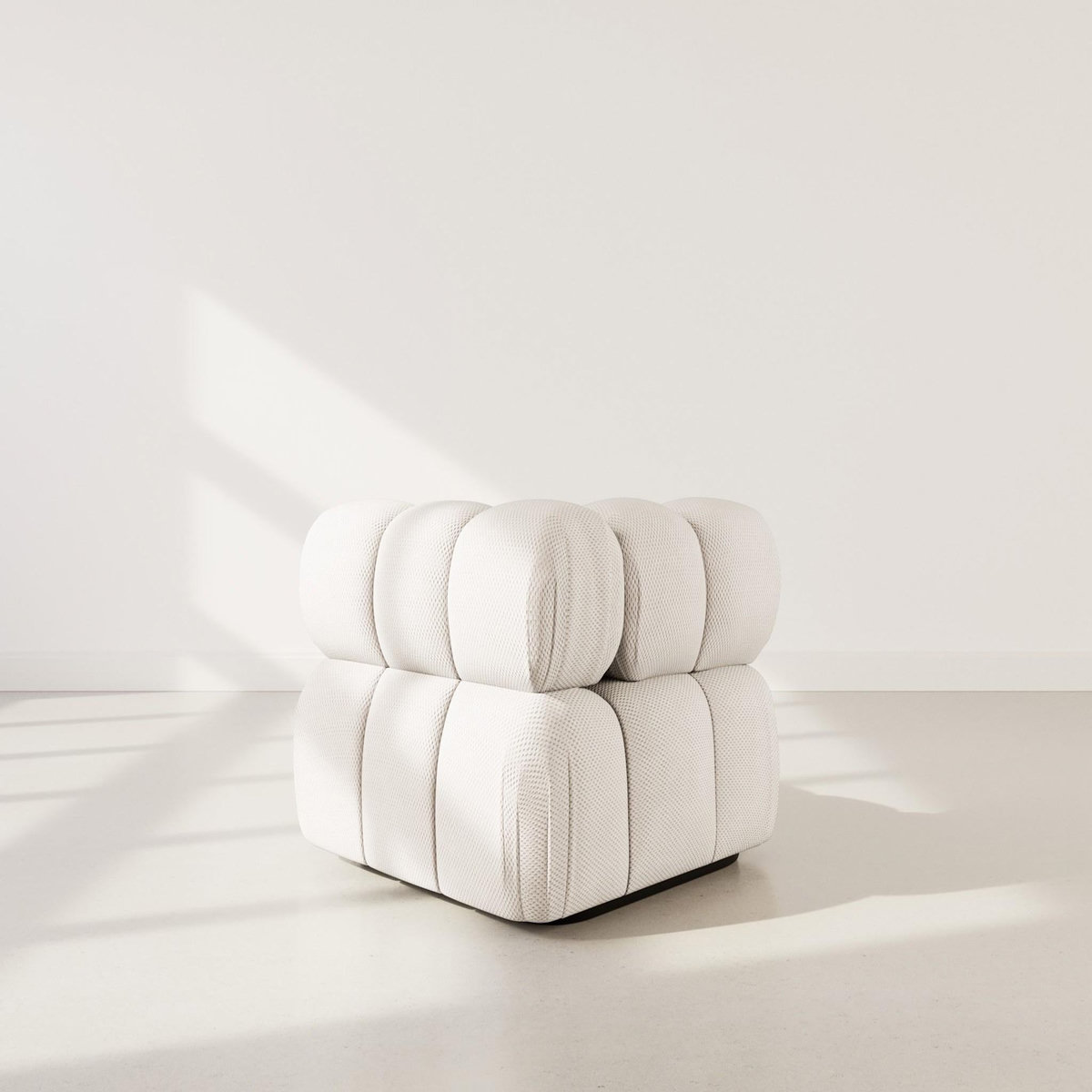 LISA DESIGN Ruby - module d'assise d'angle gauche en velours texturé