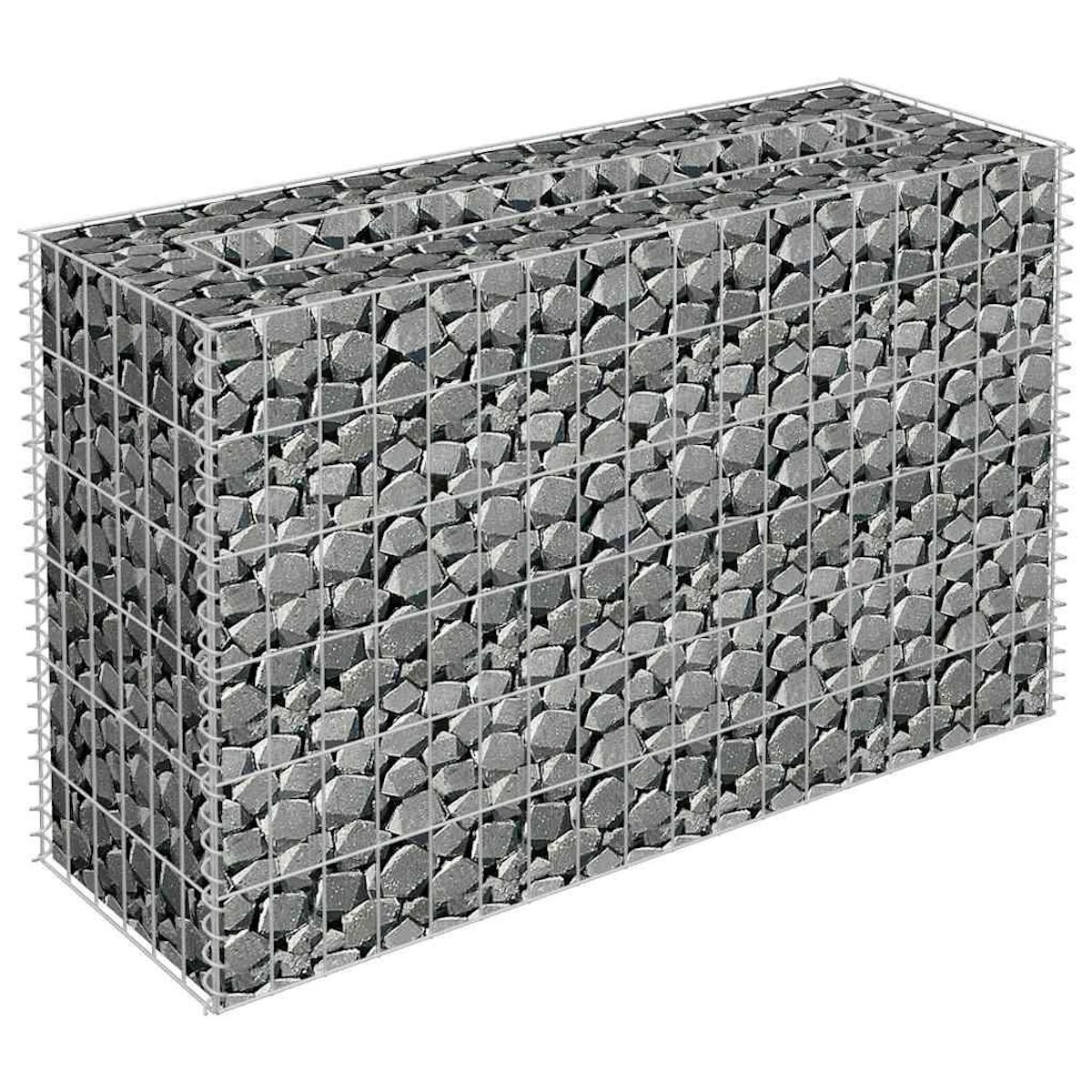VIDAXL Lit sureleve a gabion Acier galvanise 90x30x60 cm