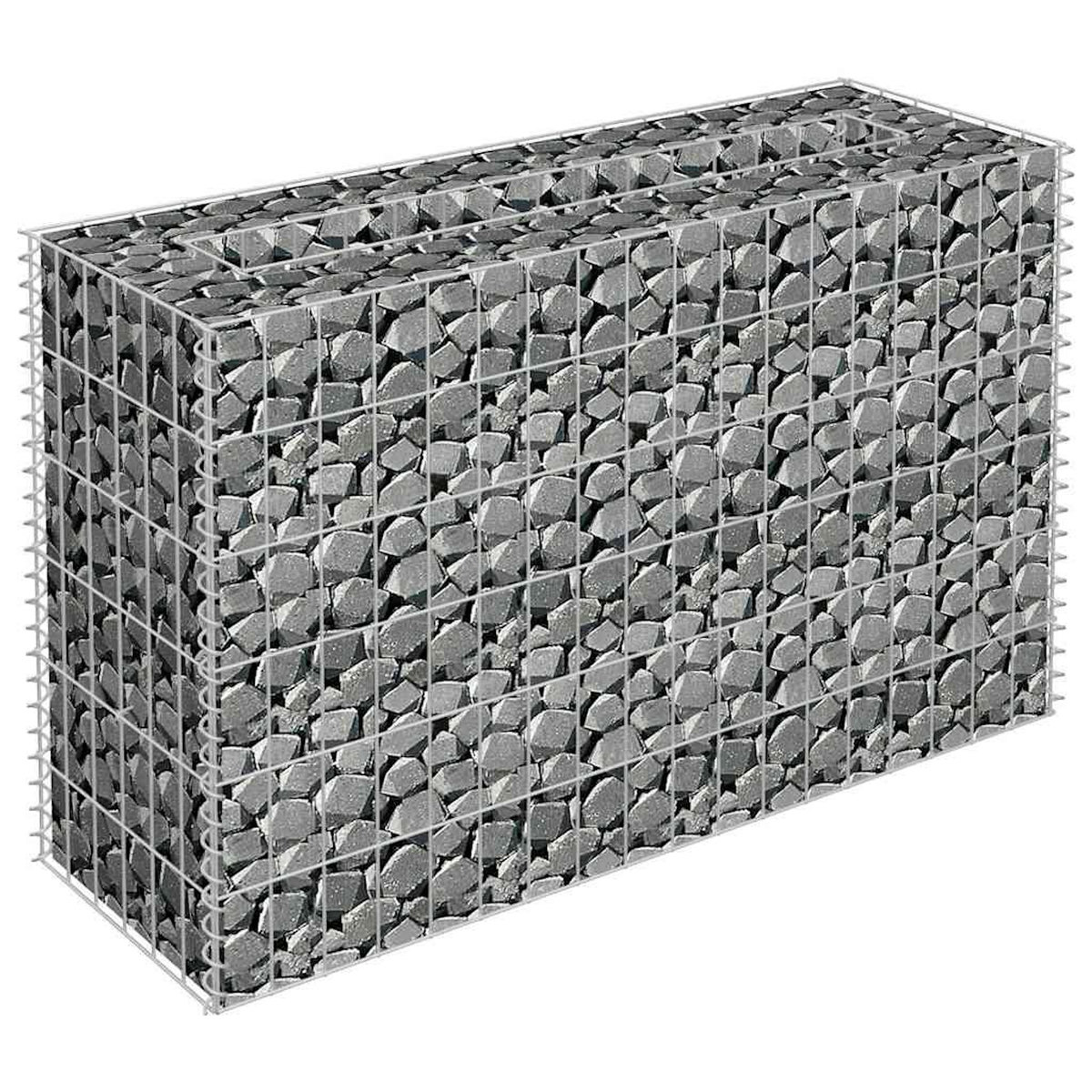 VIDAXL Lit sureleve a gabion Acier galvanise 90x30x60 cm